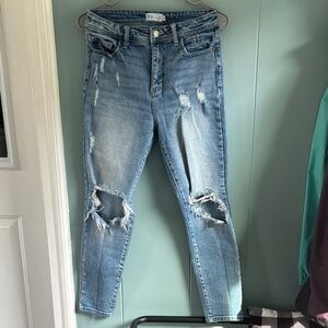 Cello Women's Distressed Blue Jeans